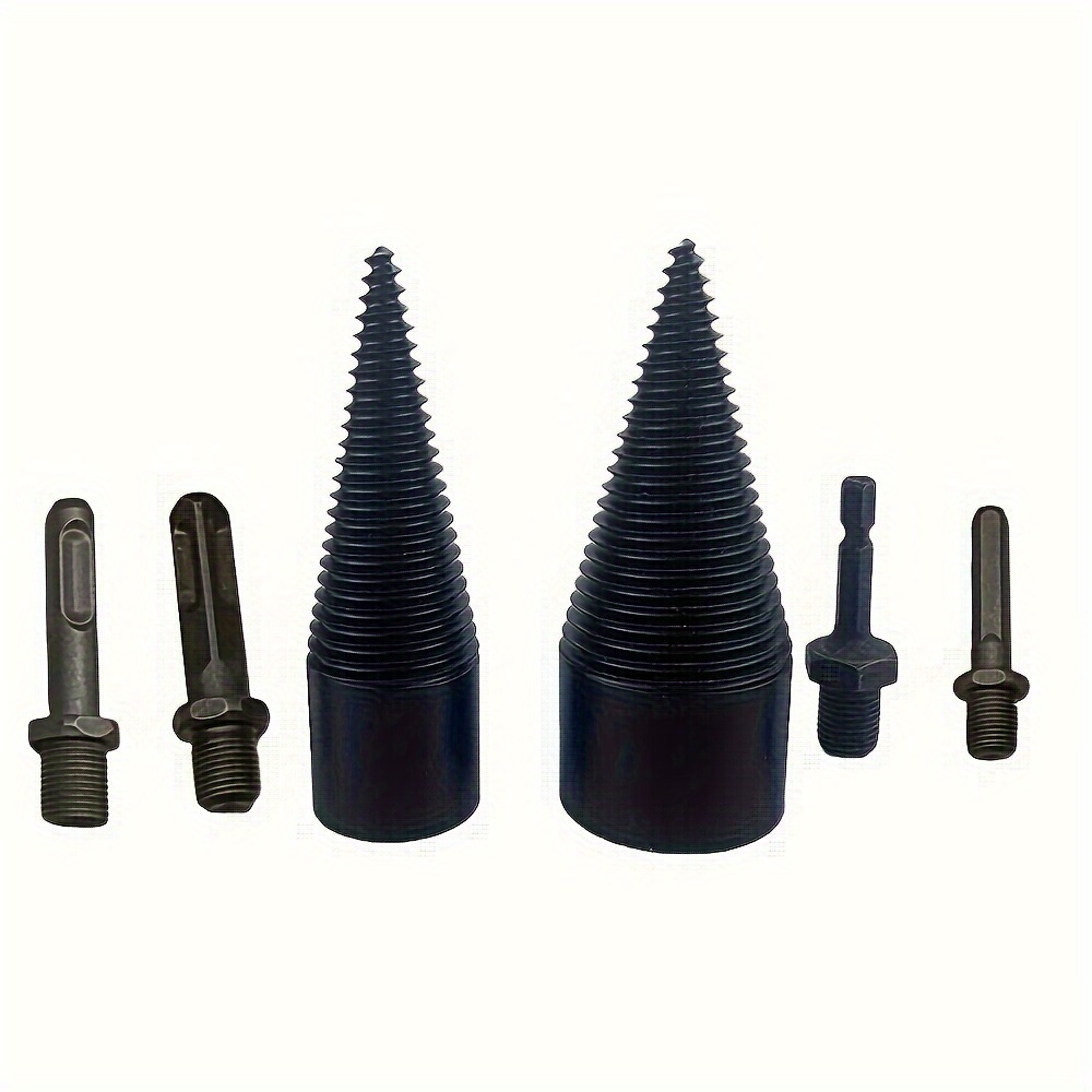 firewood splitter cone drill bit round hex square shank wood