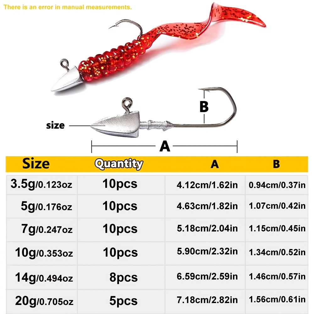 5er/6er/8er/10er pack dreieckige jigkopf angelhaken ned rig - Temu Austria