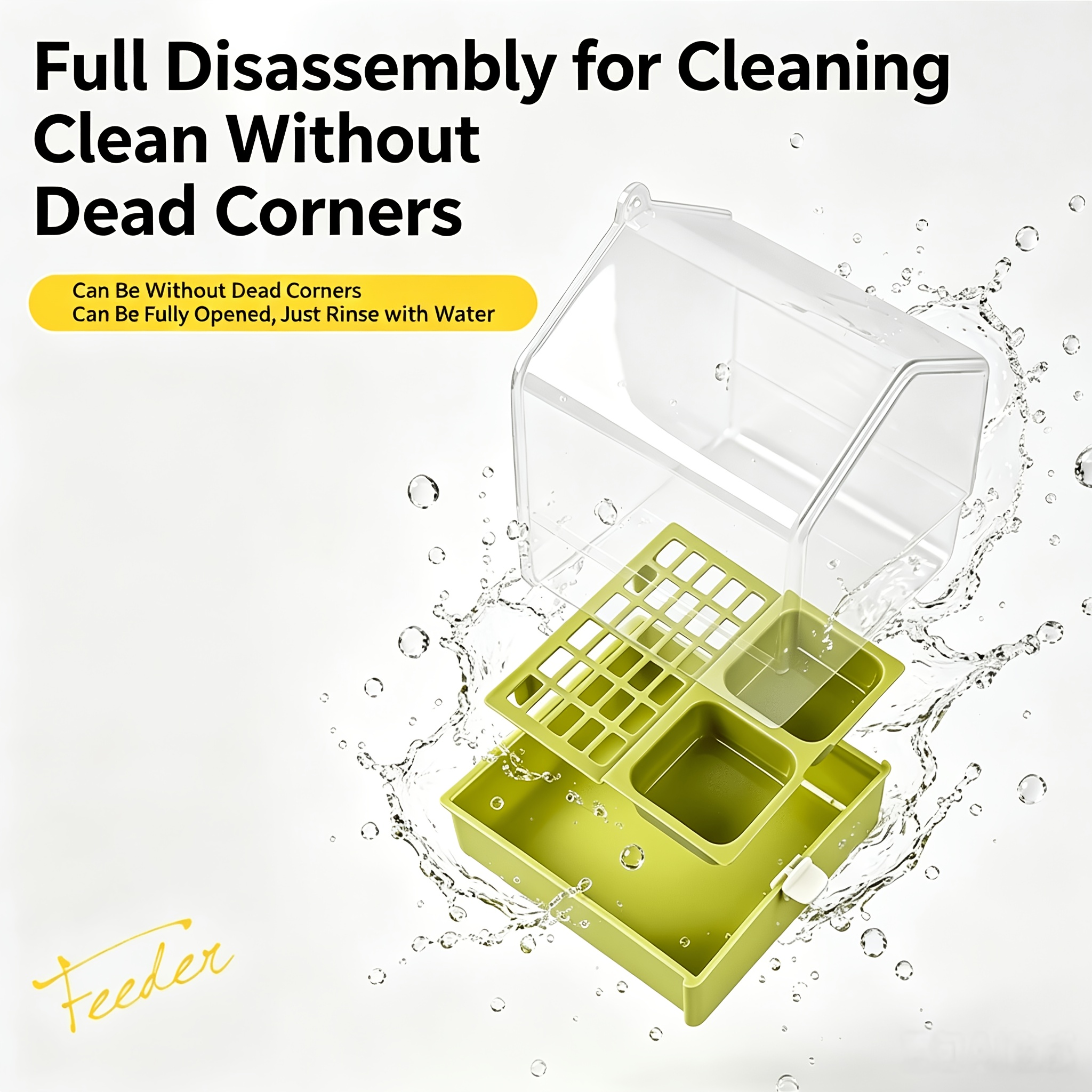 item picture rooftop bird feeder food box bathing feeding watering bird nest   panoramic view automatic feeder parrot bath basin external   basin   peony and black   special large bird bathroom box