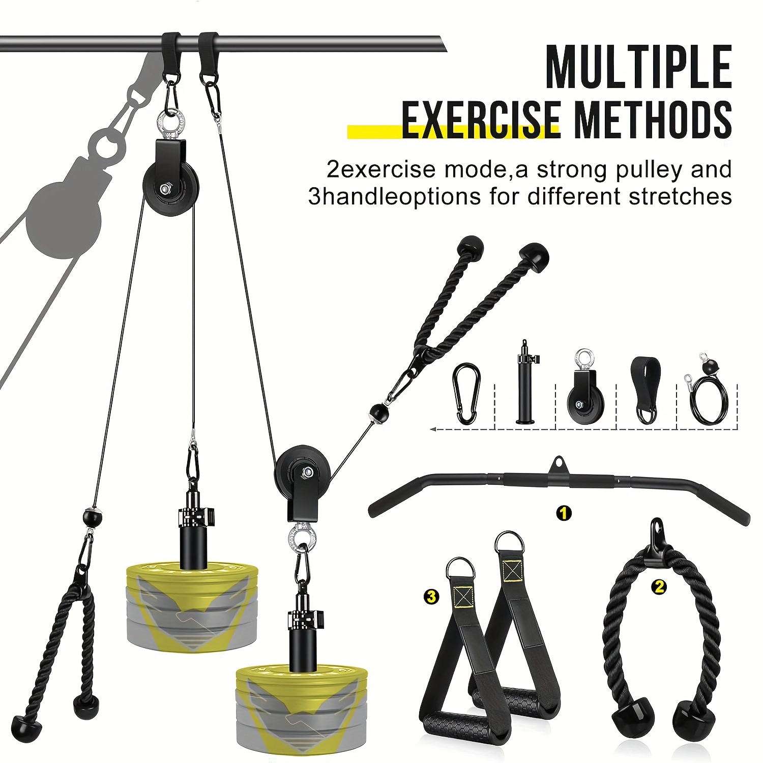 premium pull cable machine set tricep rope loading pin details 1