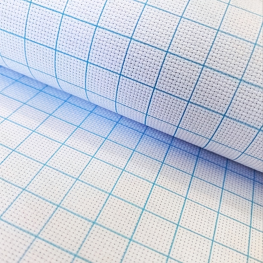 TEMU 14ct Cross Stitch Embroidery Cloth, With Washable , White, 29 Inches X 39 Inches, Aida Cloth Cross Stitch, Small Grid Fabric, White Cross Stitch