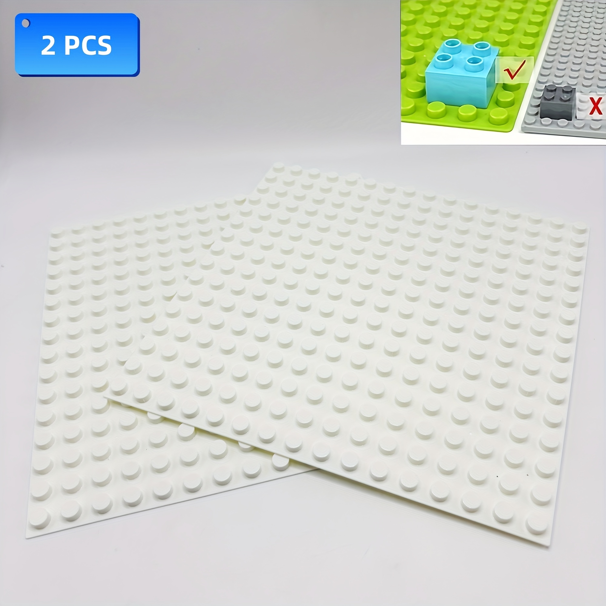 2pcs Large Particle Baseplate 16 x 16 Dot Building Blocks Baseplate