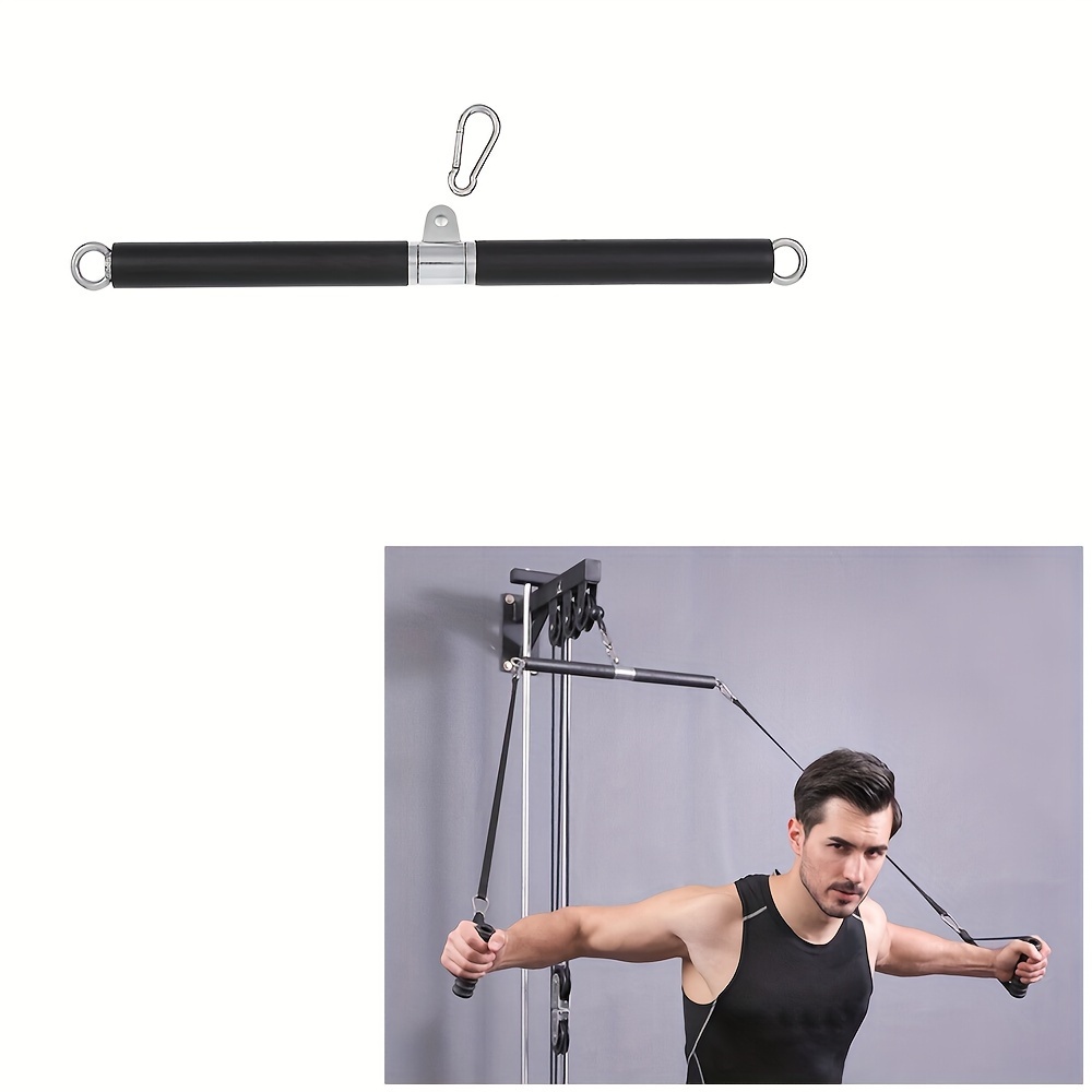 

360° Rotating Straight Bar Cable Attachment, Stainless Steel Triceps Press Down Bar, Universal Strength Training Equipment For Bodybuilding, Exercise Machines - Christmas & New Year Fitness Accessory