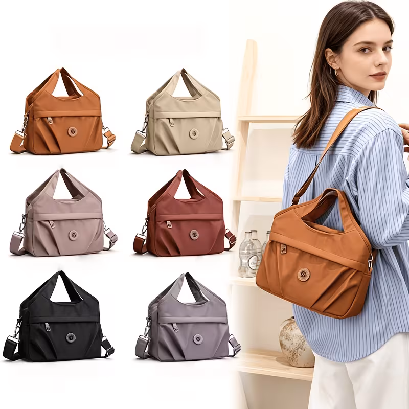 women top handle bag 2026 new lightweight nylon tote bag for women large capacity machine washable 3 in 1 crossbody handbag shoulder bag mom backpack purse with pockets for travel work daily 5