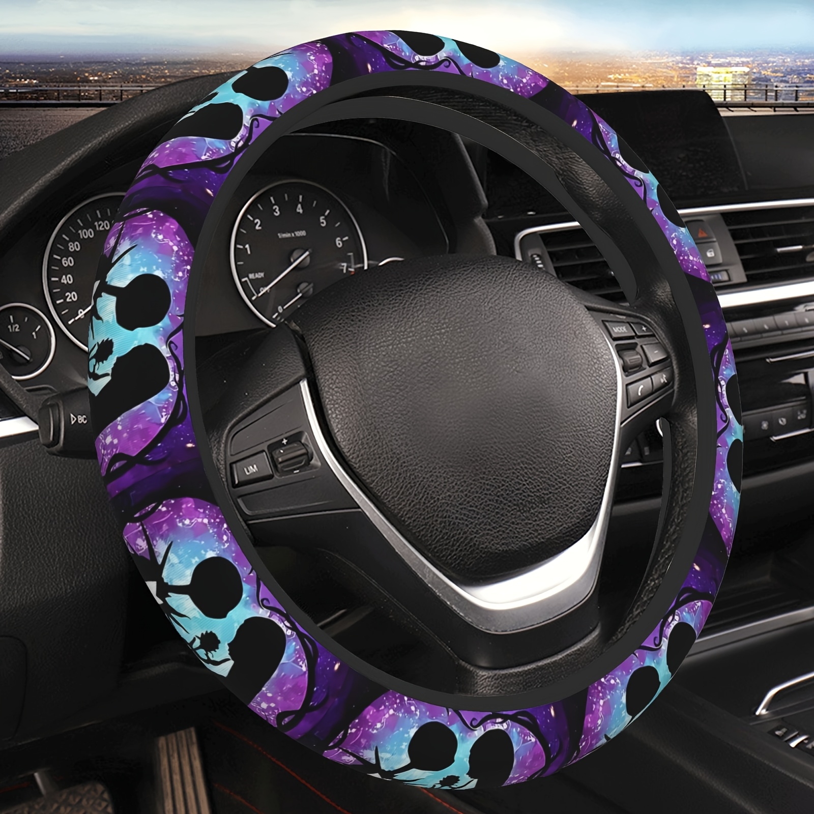 

Purple Neoprene Steering Wheel Cover - 15-inch, Thickened Grip For , Fits Sedans & Suvs - Vibrant Design Car Accessory