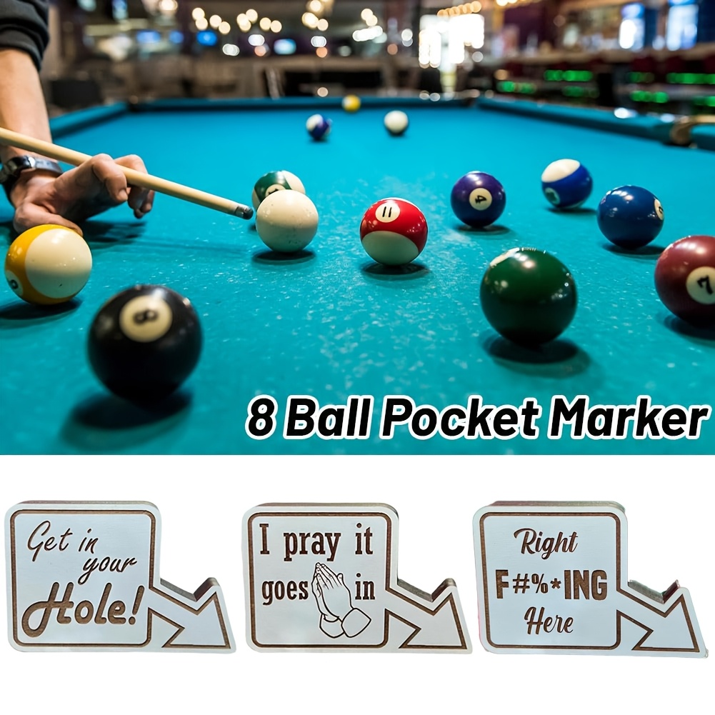 

8 Ball Pocket Marker, Handmade Pool Table Decoration Sign, Funny Wooden Pool Theme Ornament, Miniature Billiards Game Accessories, Creative Pool Decor Gift For Pool Lover