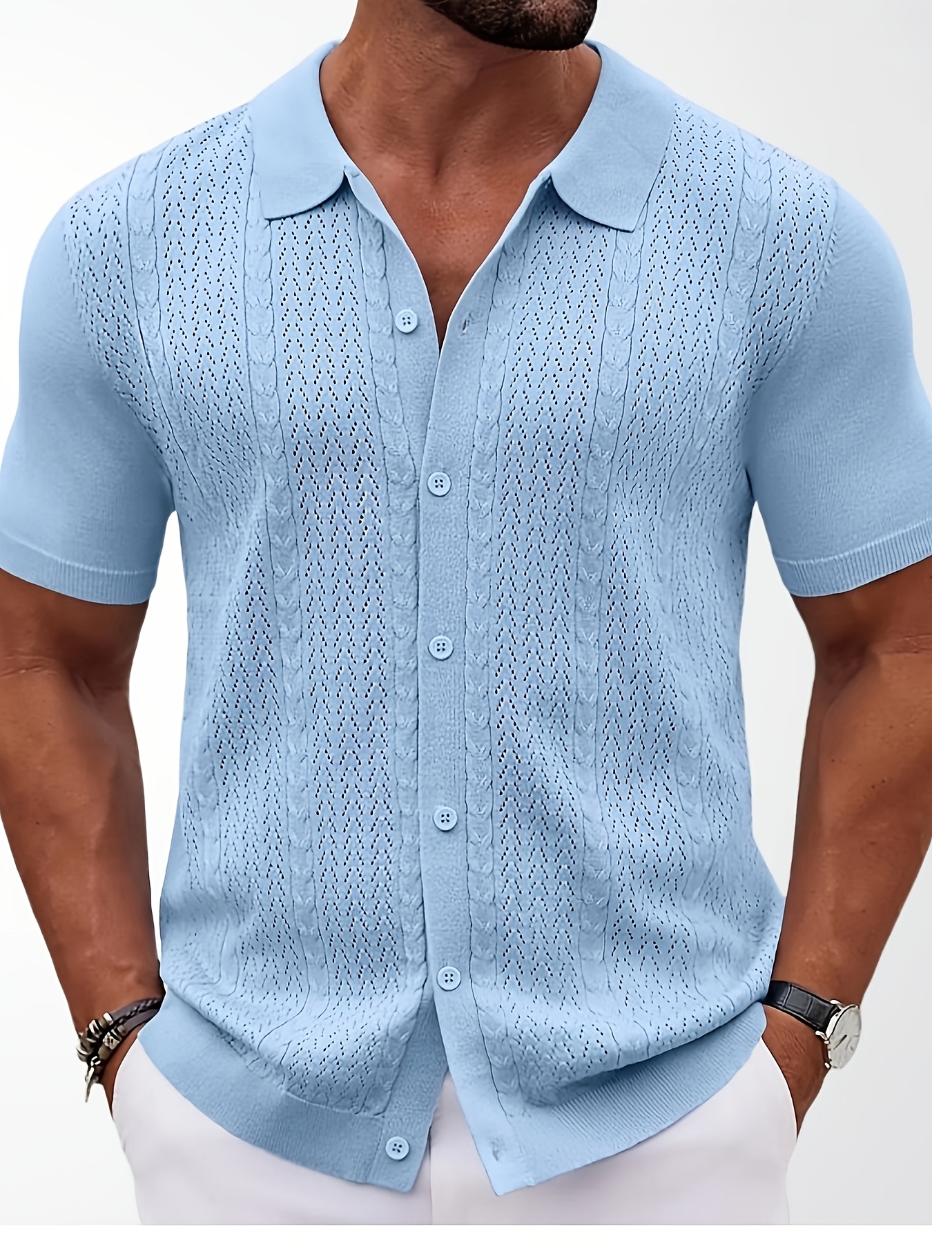 2026 mens fashion mens wear summer new short sleeve knit sweater casual open front cardigan
