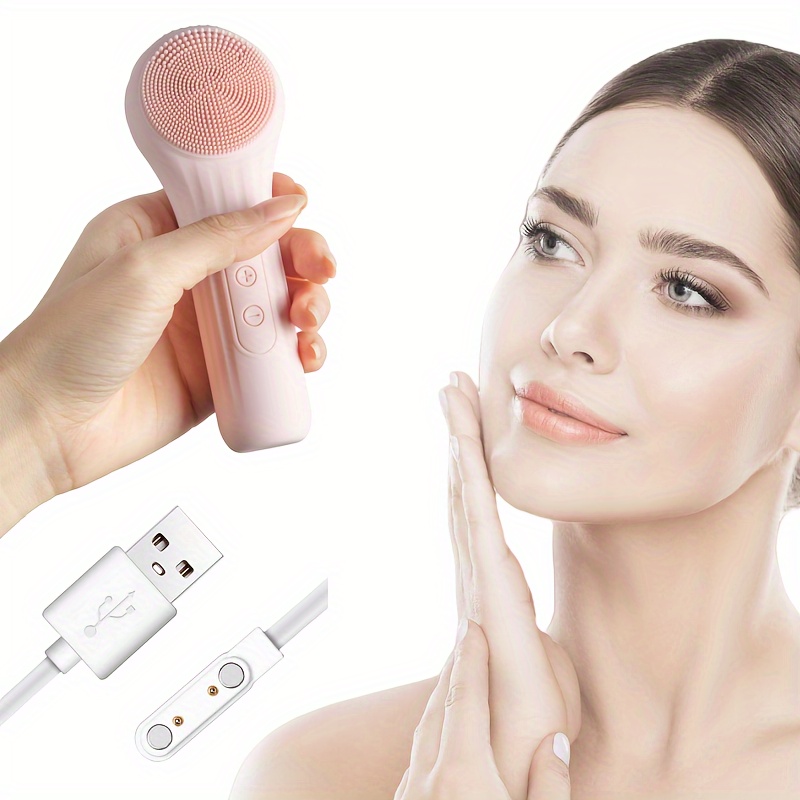 

Rechargeable Electric Silicone Facial Cleansing Brush - Usb Charging, Deep Clean For All Skin Types, Gifts For Women