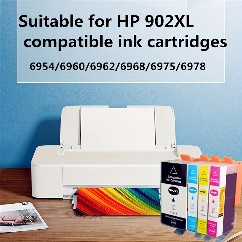 Pack de 4 cartouches d'encre pour HP 902XL 902 XL Officejet Pro 6960 6968  6970 6