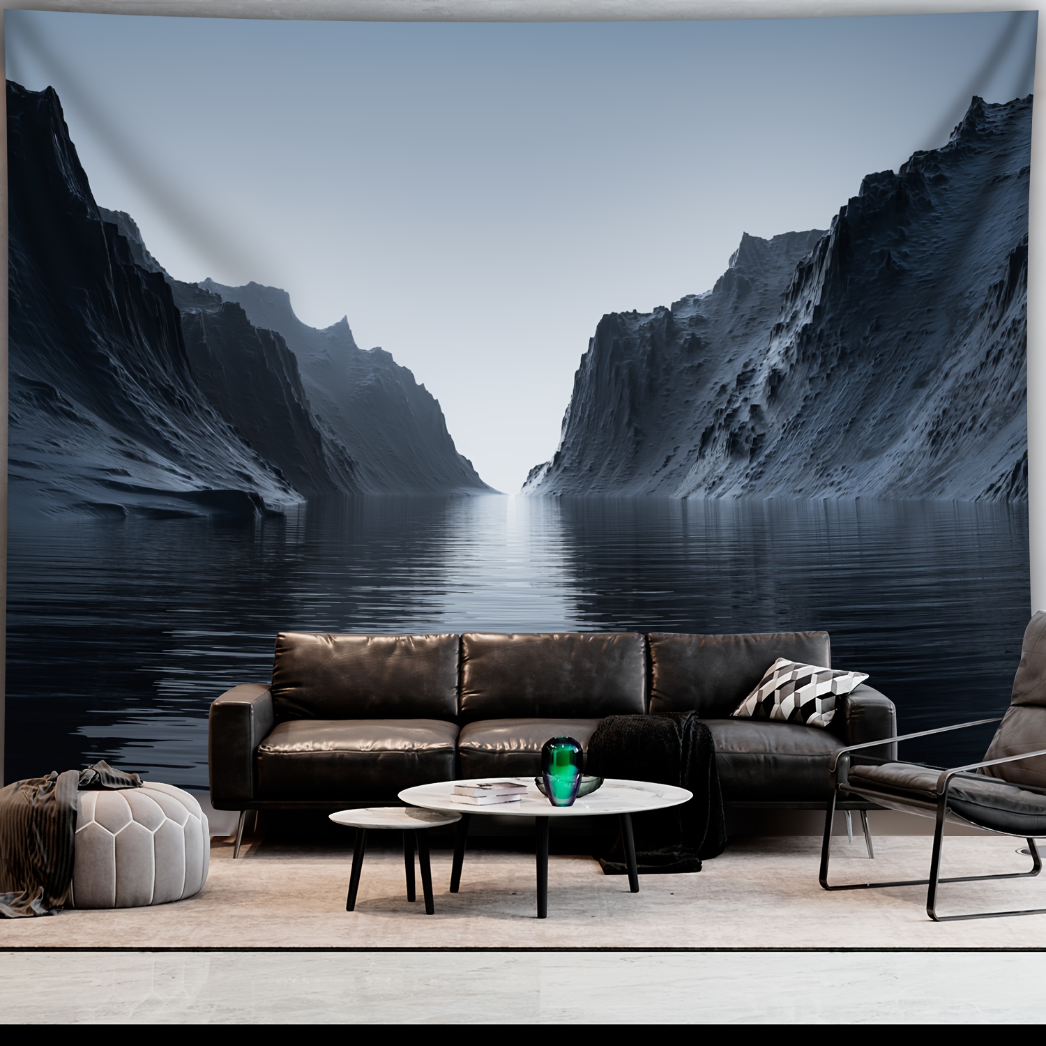 Mountain Sea Landscape Wall Hanging Tapestry For Home Room Decor_voghion.com