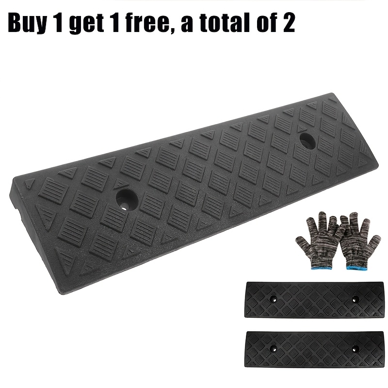 TEMU Buy 1 Get 1, A Total Of 2, 50*13*3cm Portable Curb Ramps Lightweight Plastic, Heavy Duty Plastic Threshold Ramp Set For Low Cars Driveway Bike