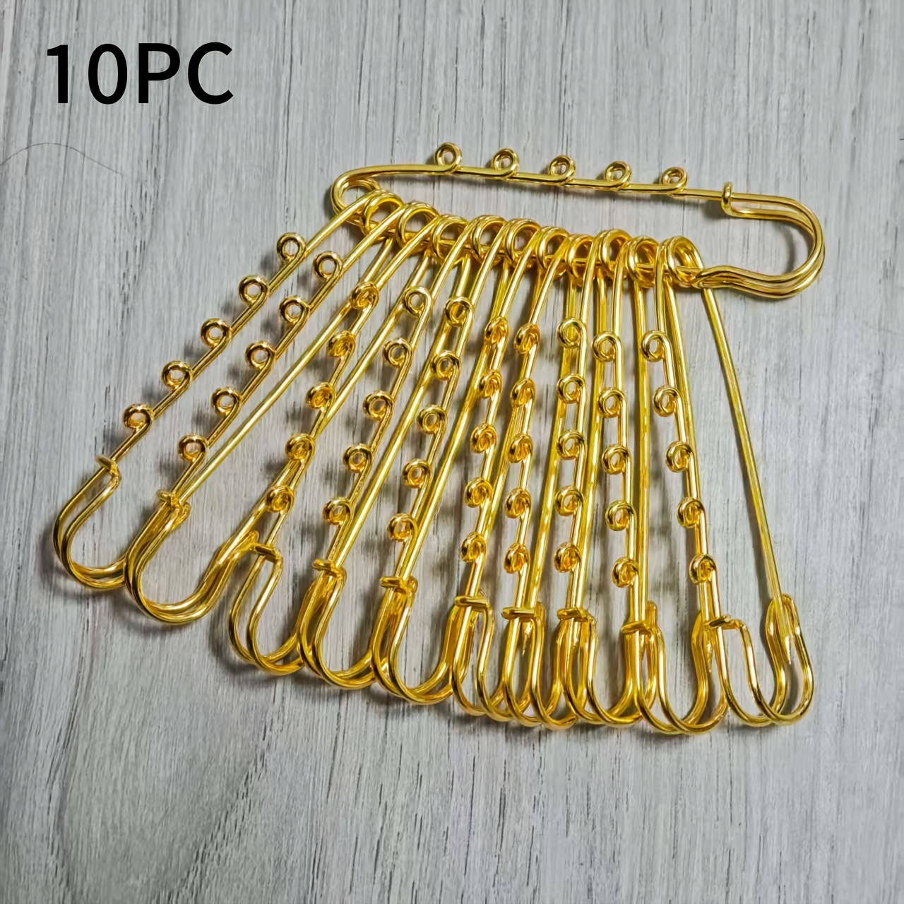 E-shop 10 Stück goldene Sicherheitsnadeln, strapazierfähige Taillennadeln – Ideal für Schmuckherstellung, Bastelarbeiten DIY-Projekte, mit festlichen