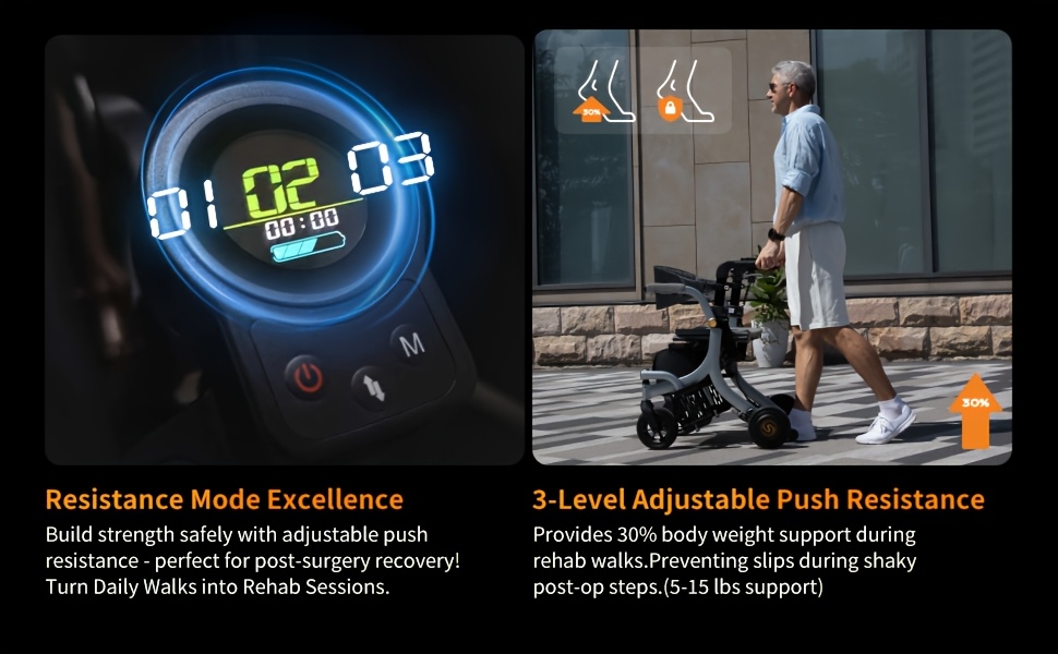 4 in 1 electric rollator versatile mobility aid with seat lightweight foldable transport wheelchair and   for seniors Product details 3