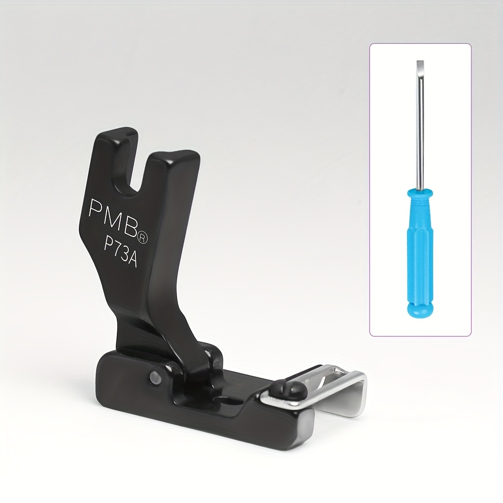 E-shop SHUYUSEWING P73A Schwarzer Titanstahl-Nähfuß - Verstellbarer Rollrand- & Spitzenbandführer, Vielseitiger Nähfuß für Präzise Stoffausrichtung,