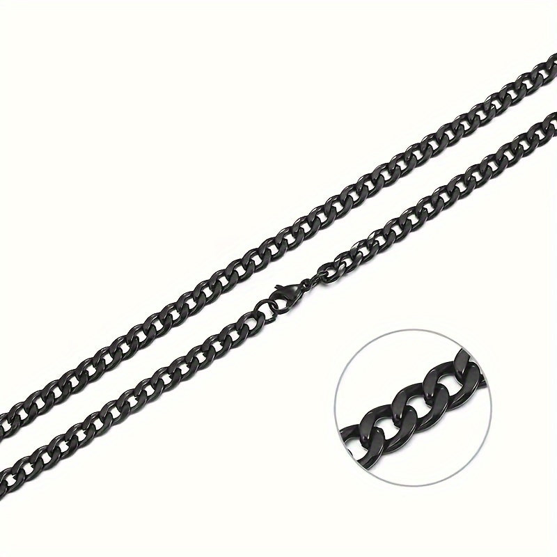 Image of 1pc Men's Cuban Chain Necklace, Minimalist Versatile Jewelry Gift For