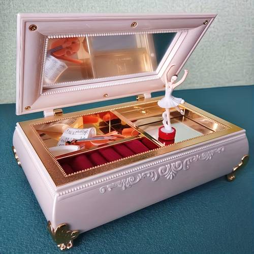 1pc plastic vintage ballet music box hand painted wind up musical gift for christmas birthdays weddings kids room decor and ballet themed home decoration
