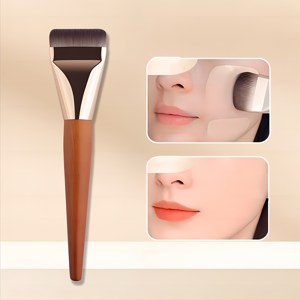 

1pc Ultra Thin 1 Line Design Foundation Brush Liquid Base Makeup Flat Head Mask Makeup Brush Face Makeup Tool