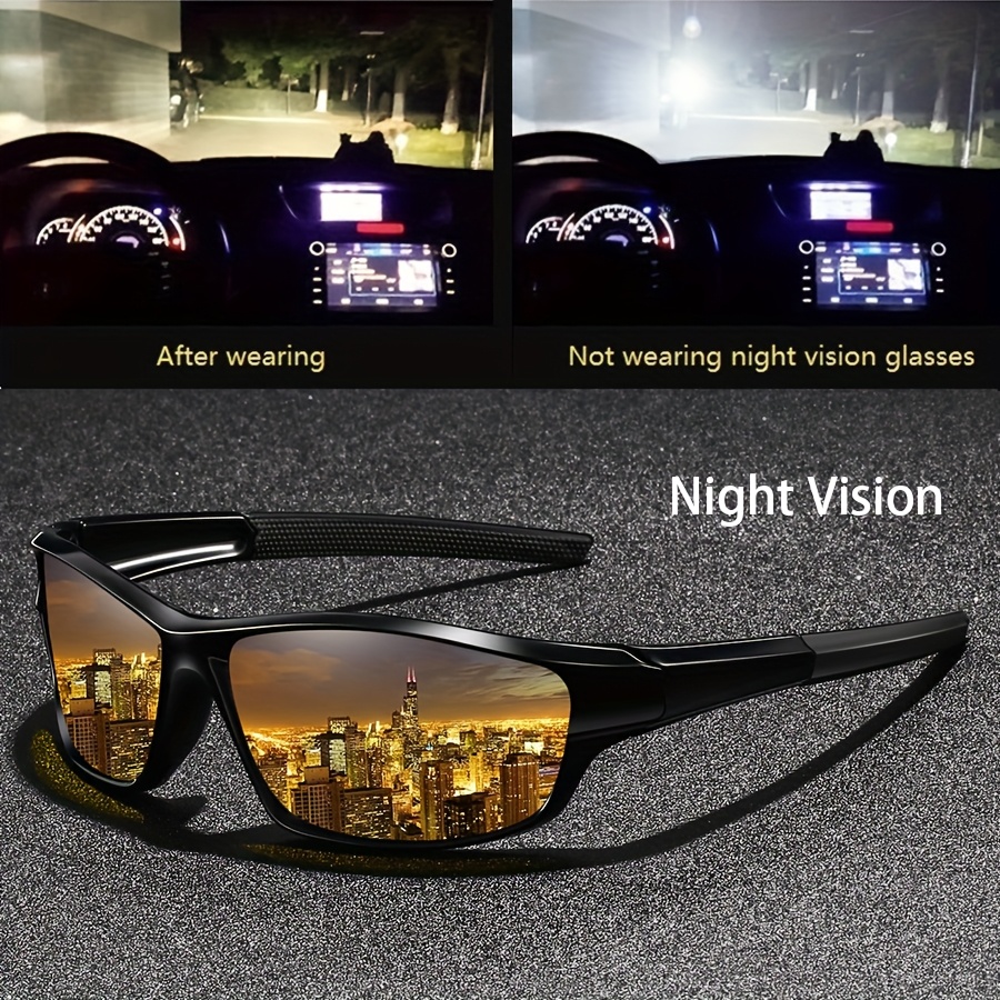TEMU Men' & Women' Luxury Designer Glasses With Vision Lenses - Yellow Classic Fashion Glasses Suitable For Active , Eyewear Accessories, High Quality For,, Night Use