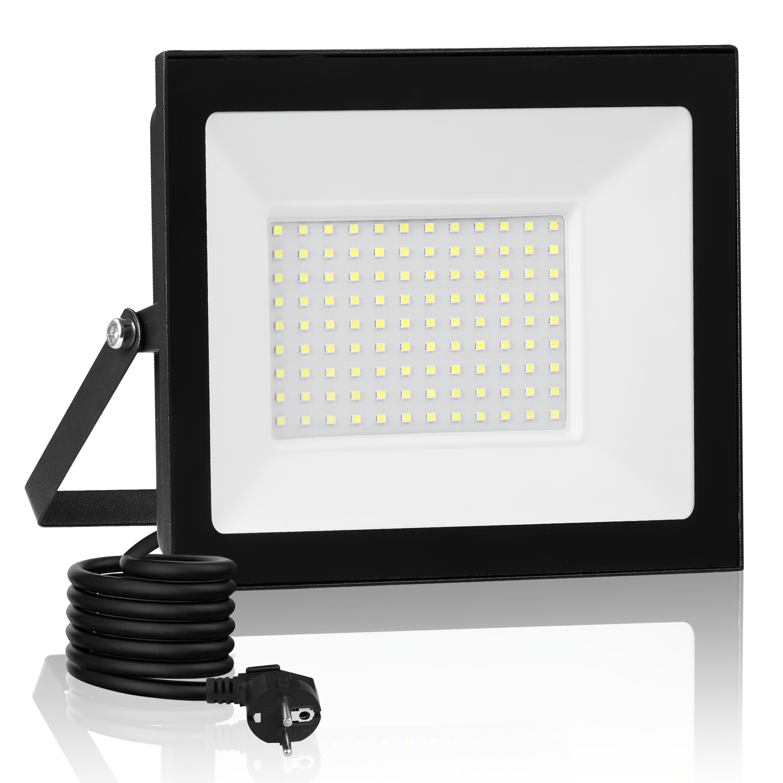 100w Outdoor Led Spotlight, Plug-in Led Floodlight, Extremely Bright Aluminum Led Light, 3 Meter Cable Outdoor Spotlight For Garage, Garden, And Hallway