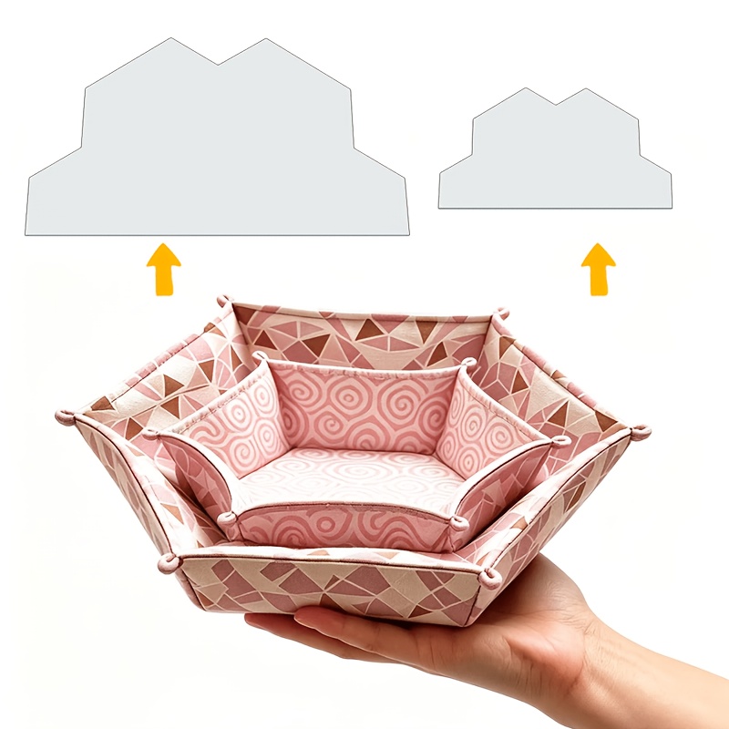 TEMU 2pcs Hexagonal Storage Basket Quilting Template Transparent Pet Sewing Template - Precise , Fabric Craft, Decorative Template - Compatible With
