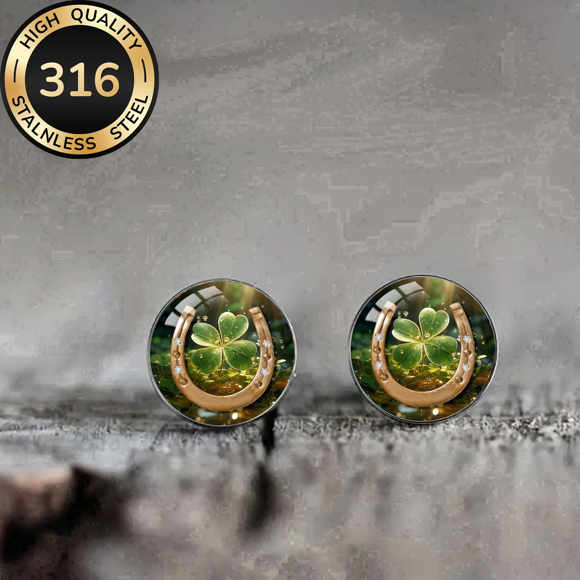 TEMU 1 Par de aretes de acero inoxidable con forma de de San Antonio, aretes clásicos y modernos para uso diario de hombres y mujeres
