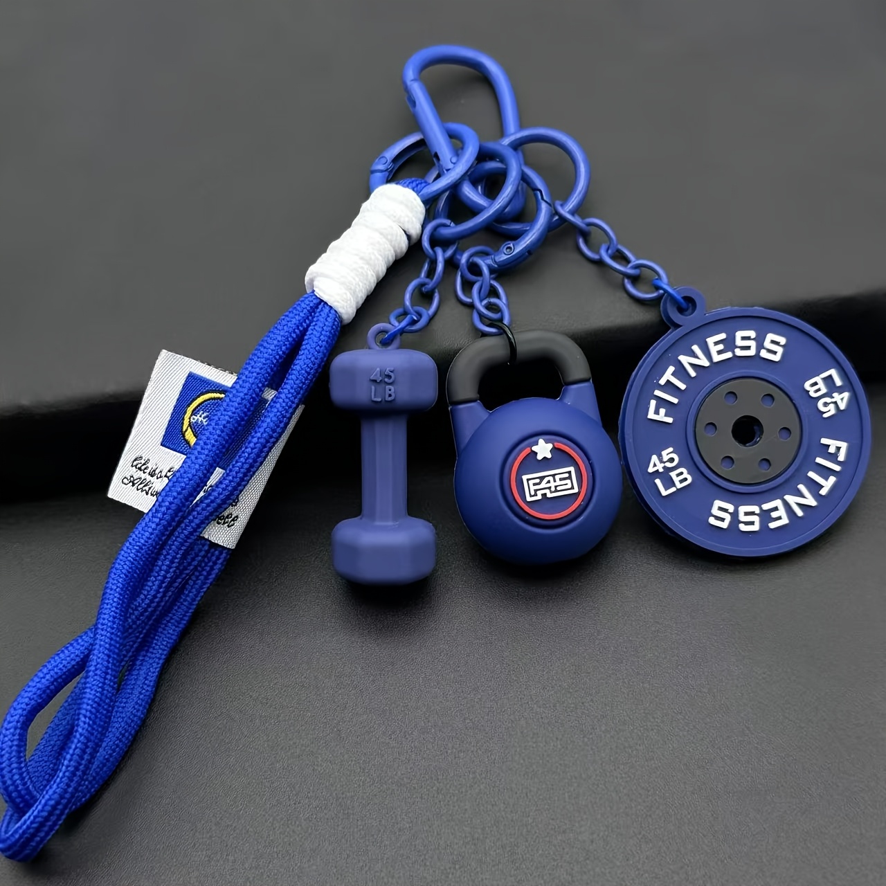 TEMU Juego de 3 llaveros de metal Creative Fitness, llavero de deportivo con helicoidal 3D colorido, de para gimnasio o estudio, recuerdo para de