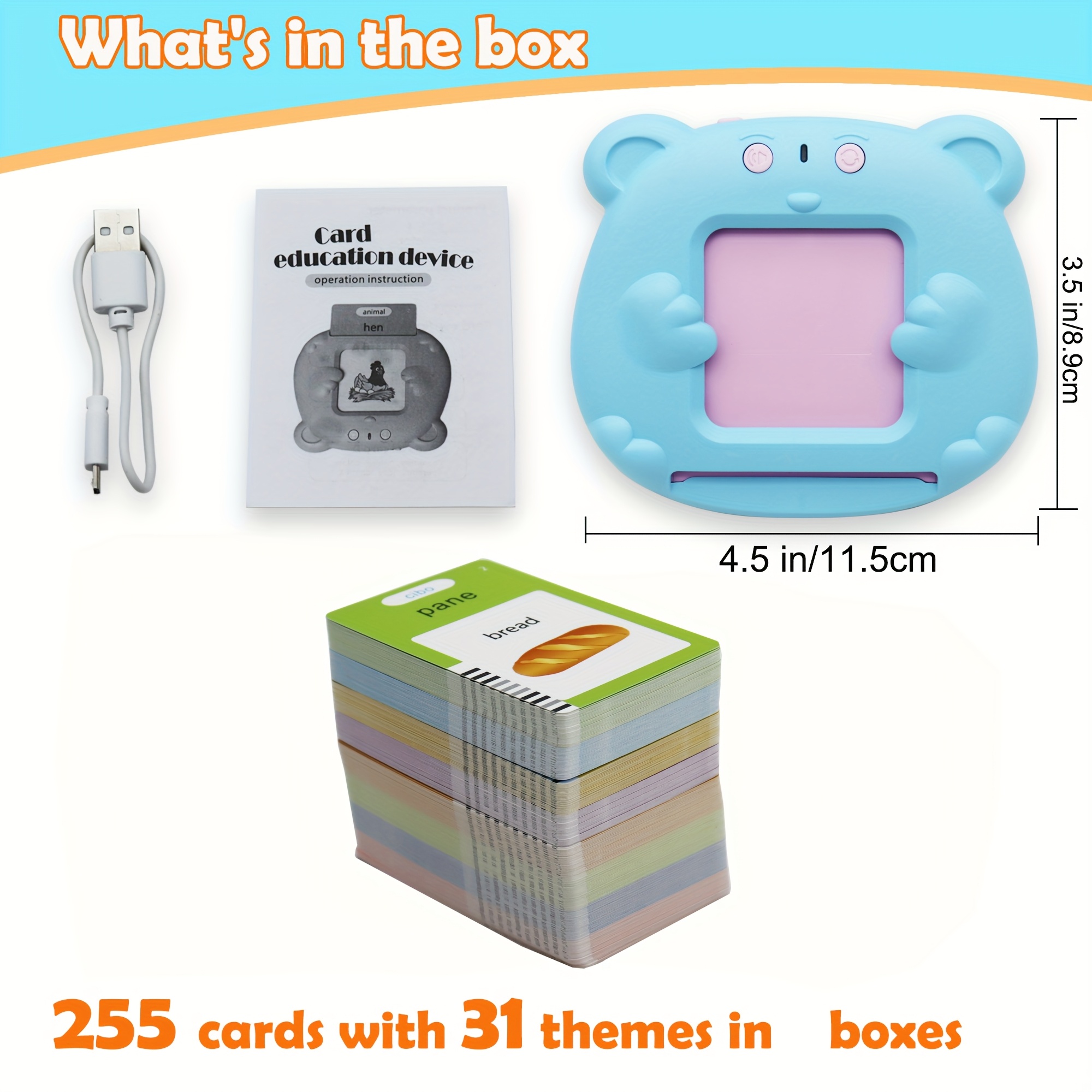 224 510 words italian   bilingual talking flash cards for kids sensory speech audible toys to learn italian pocket vocabulary educational game christmas birthday gift for boys girls