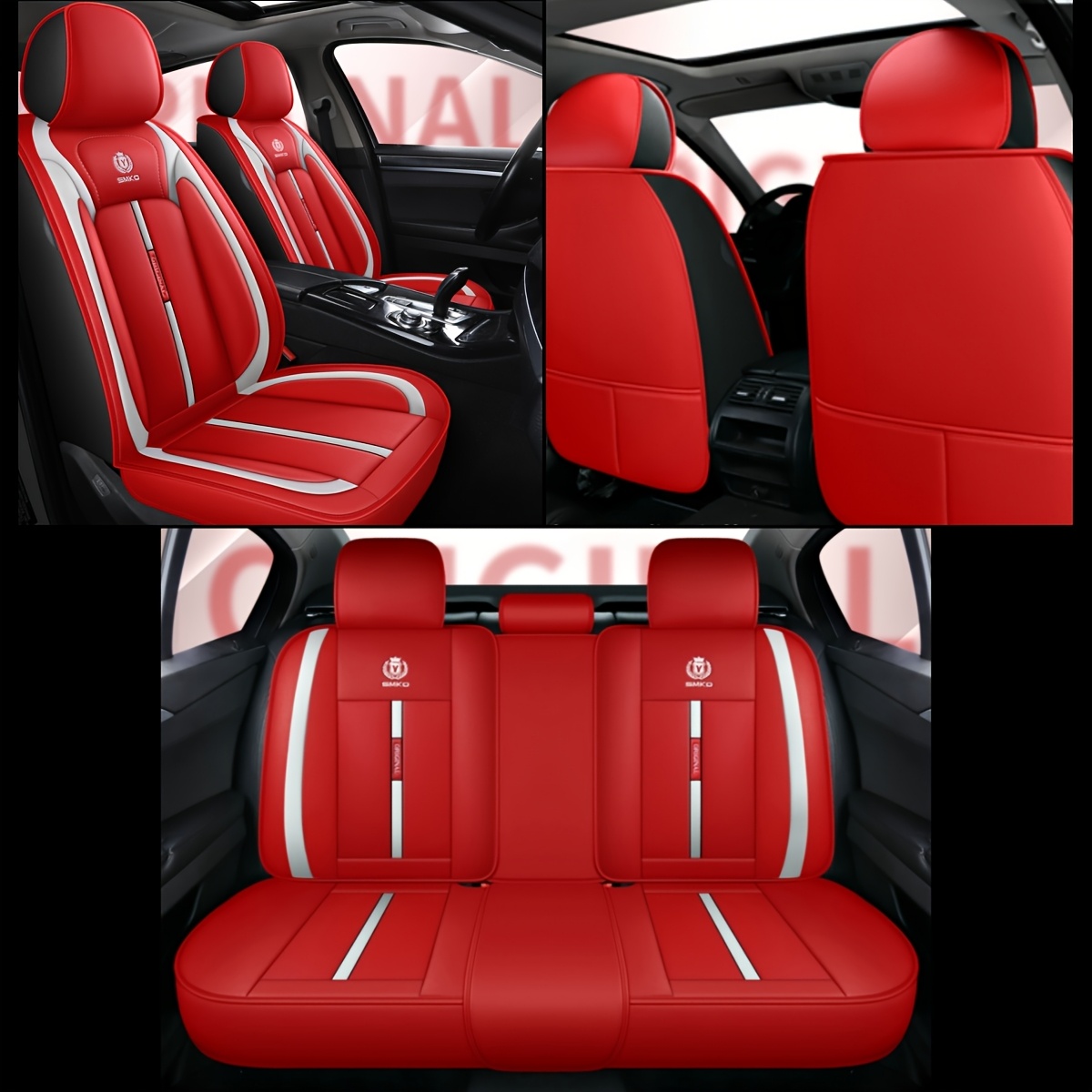 TEMU 5-seat Car Seat Covers Full Set Compatible For 95% Of Vehicles, Pu Leather Fit Sofa Covers With Foam Padding, Breathable Suitable For Sedans,