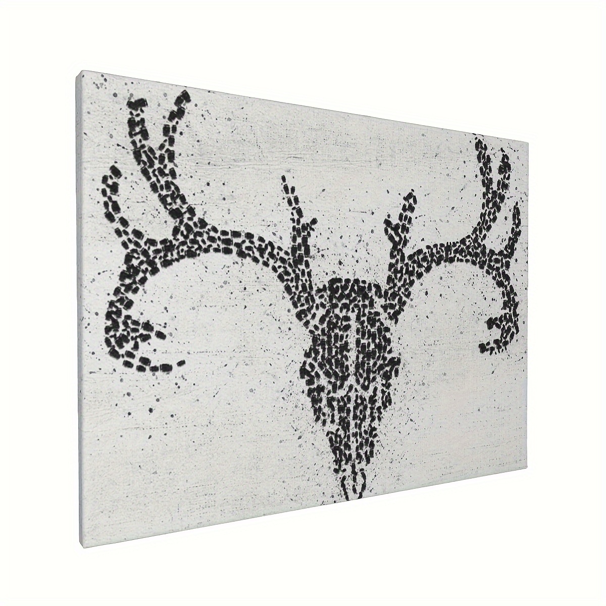 Framed Canvas Print Wall Art Ink Dot Effect Elk Antlers - Temu New Zealand