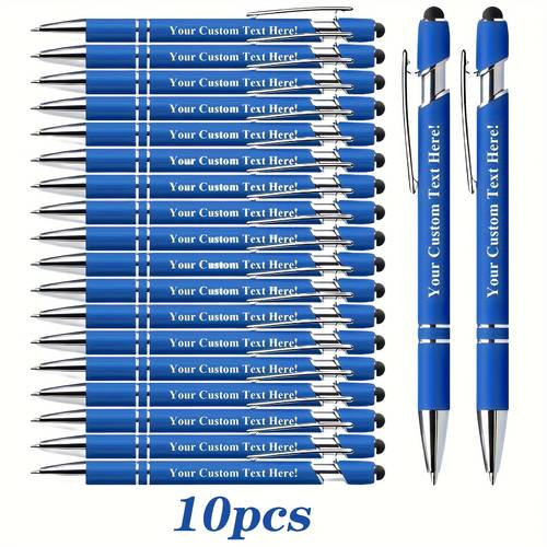 custom 10 personalized ballpoint pens customized pens with stylus customized pens with black ink lightweight retractable great customized gift ideas