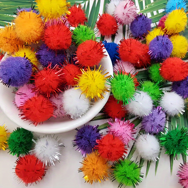 

100pcs/150pcs Christmas Colored Pom - Diy Crafts For Christmas, Halloween, New Decorations - No ,