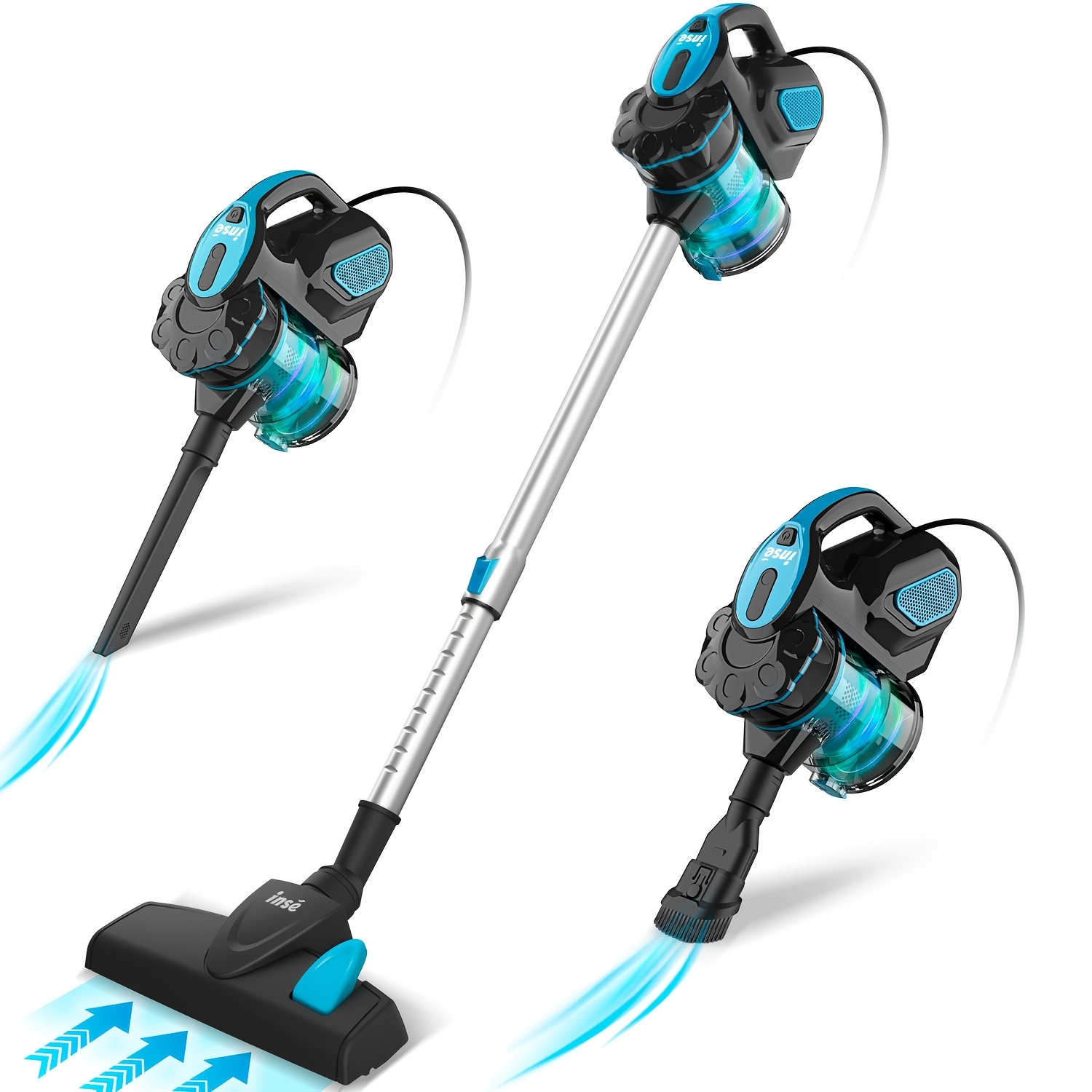 Inse Corded Stick Vacuum Cleaner With 600w Powerful Motor, 35kpa Strong Suction, 1.3l Ultra Large Dust Cup, 5-level Filtration System, Vacuum Cleaners For Home Hardwood Floor, Carpet And Pet Hair