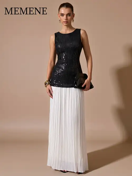 black and white party dress & Stripe Bodycon Skater%20Maxi%20Dress%20Black%20White%0D%0ADESIGN%3A%0D%0A%0D%0AColor%3A%20Black%2C%20white%0D%0AV Black White Colorblock Gown -
