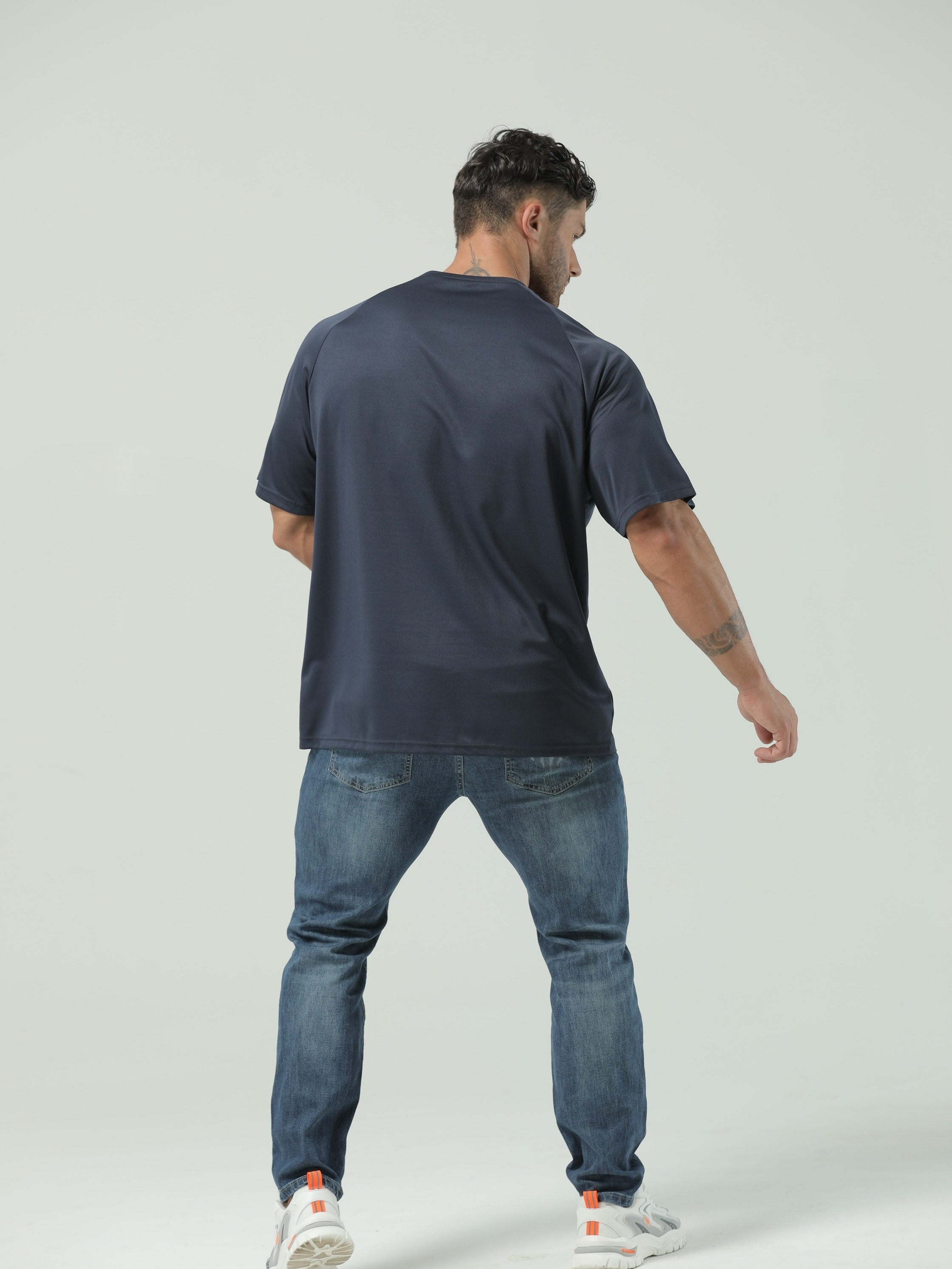 Plus Size Men's Breathable Quick Dry T-shirt For Sports, Men's Clothing