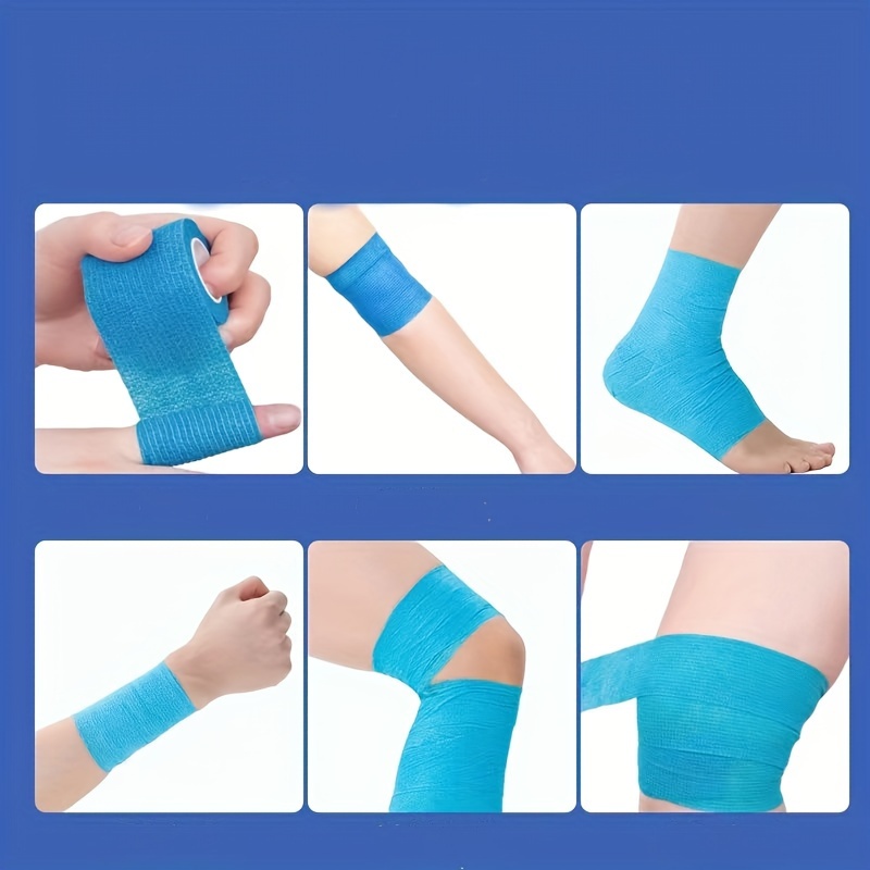 6 Rolls of Elastic Self-Adhesive Bandages - Assorted Colors for Dogs & Humans, Non-Woven Material, Ideal for Fingers, Wrists, Waists, Knees, Toes, Pet Care Essentials|Versatile Bandages|Reusable Adhesive