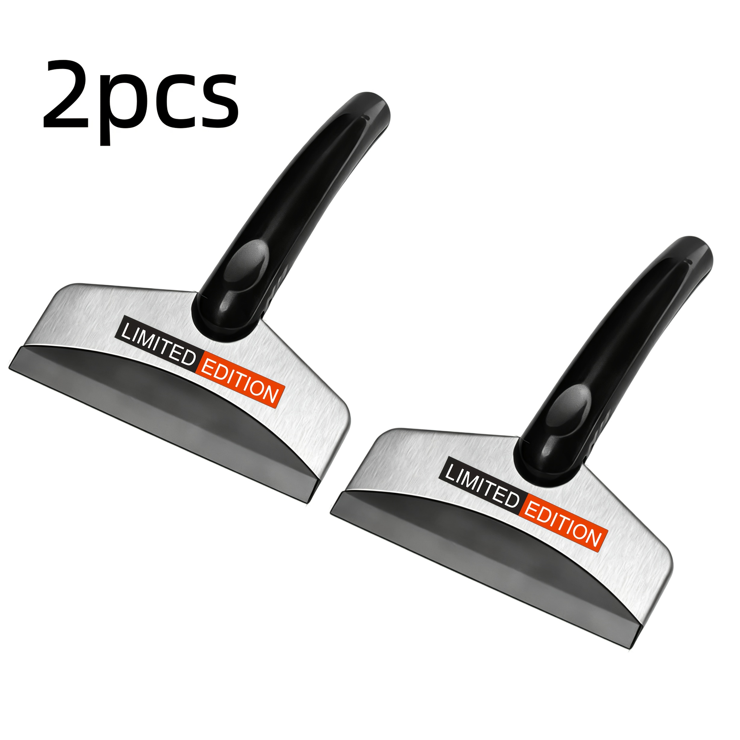 TEMU 2pcs Multifunctional Car Snow Shovel, Heavy-duty Stainless Steel Windshield Defrosting And Deicing Tool, Portable Winter Car Exterior Additions,