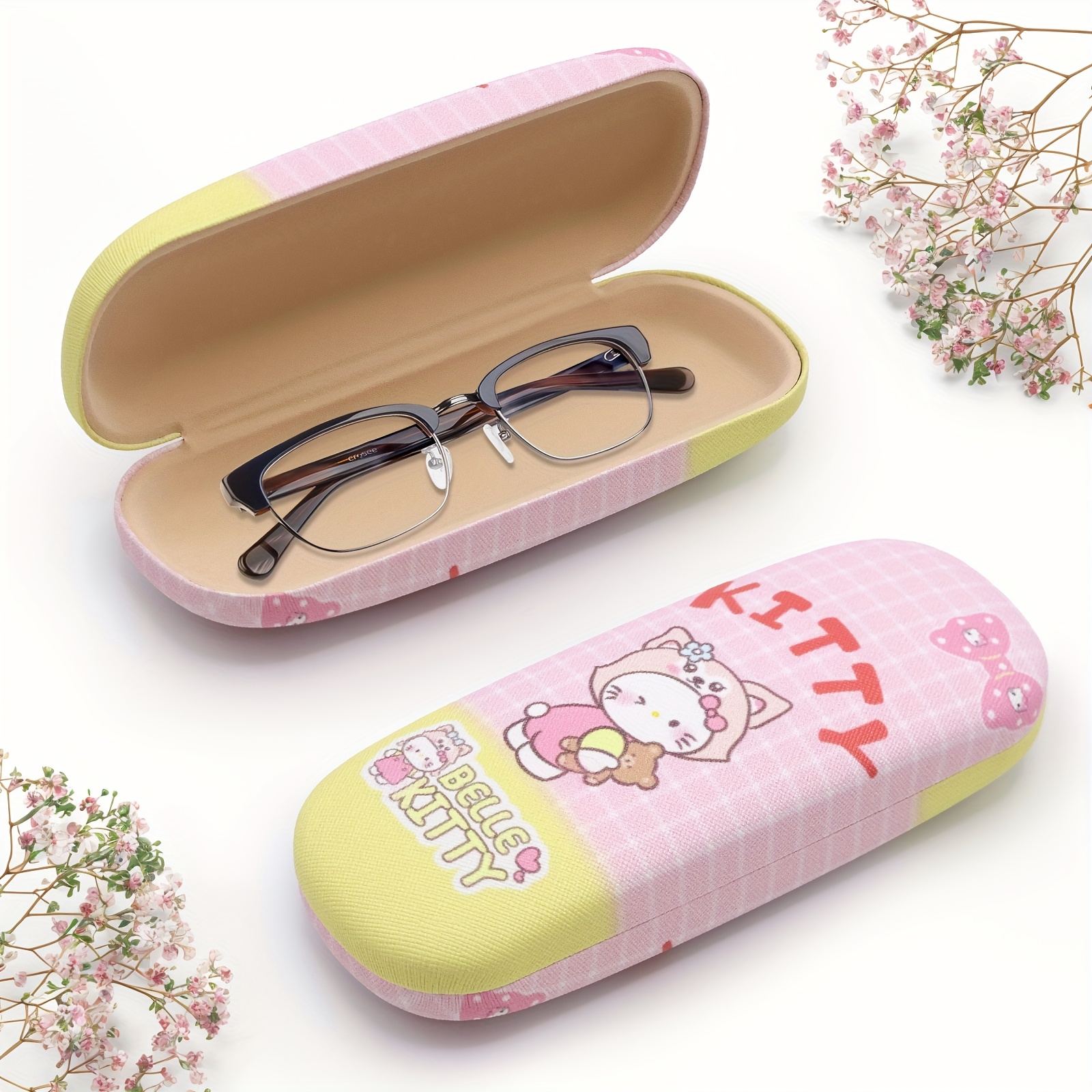 pink glasses case cute cartoon design portable Temu South Africa