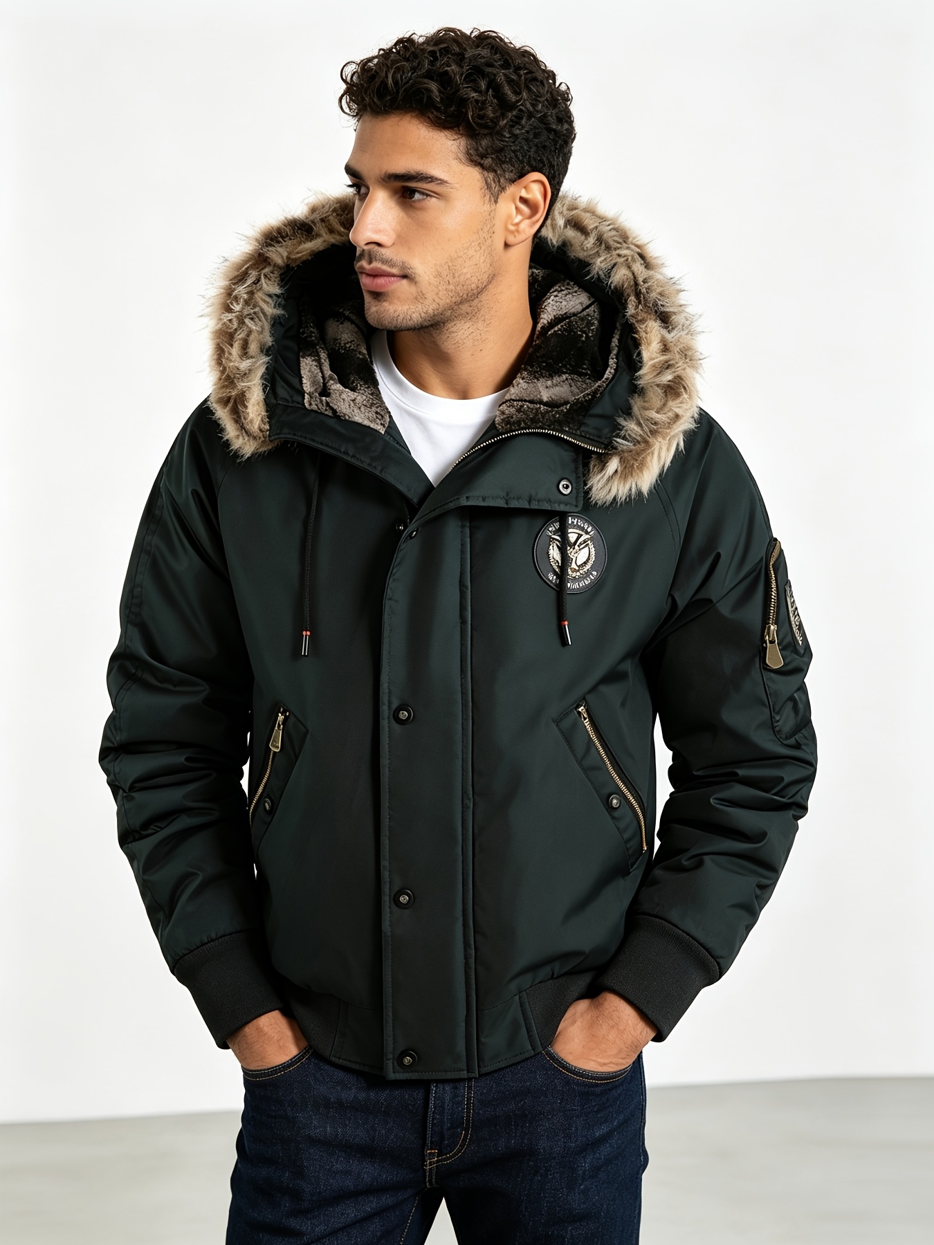 Men's Warm Lined Jacket for Autumn/Winter, Comfortable Casual Outerwear