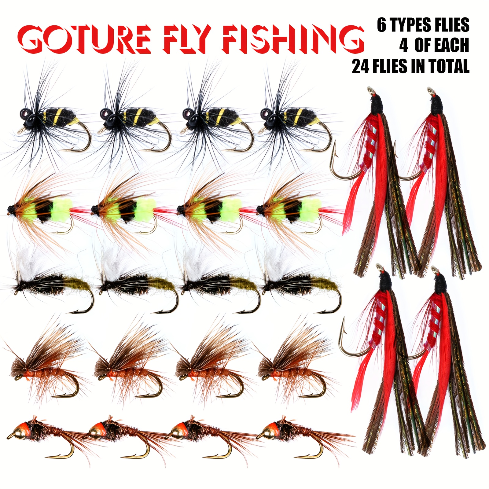 Fly Fishing Flies Kit Handmade Dry/wet Fly Fishing - Temu