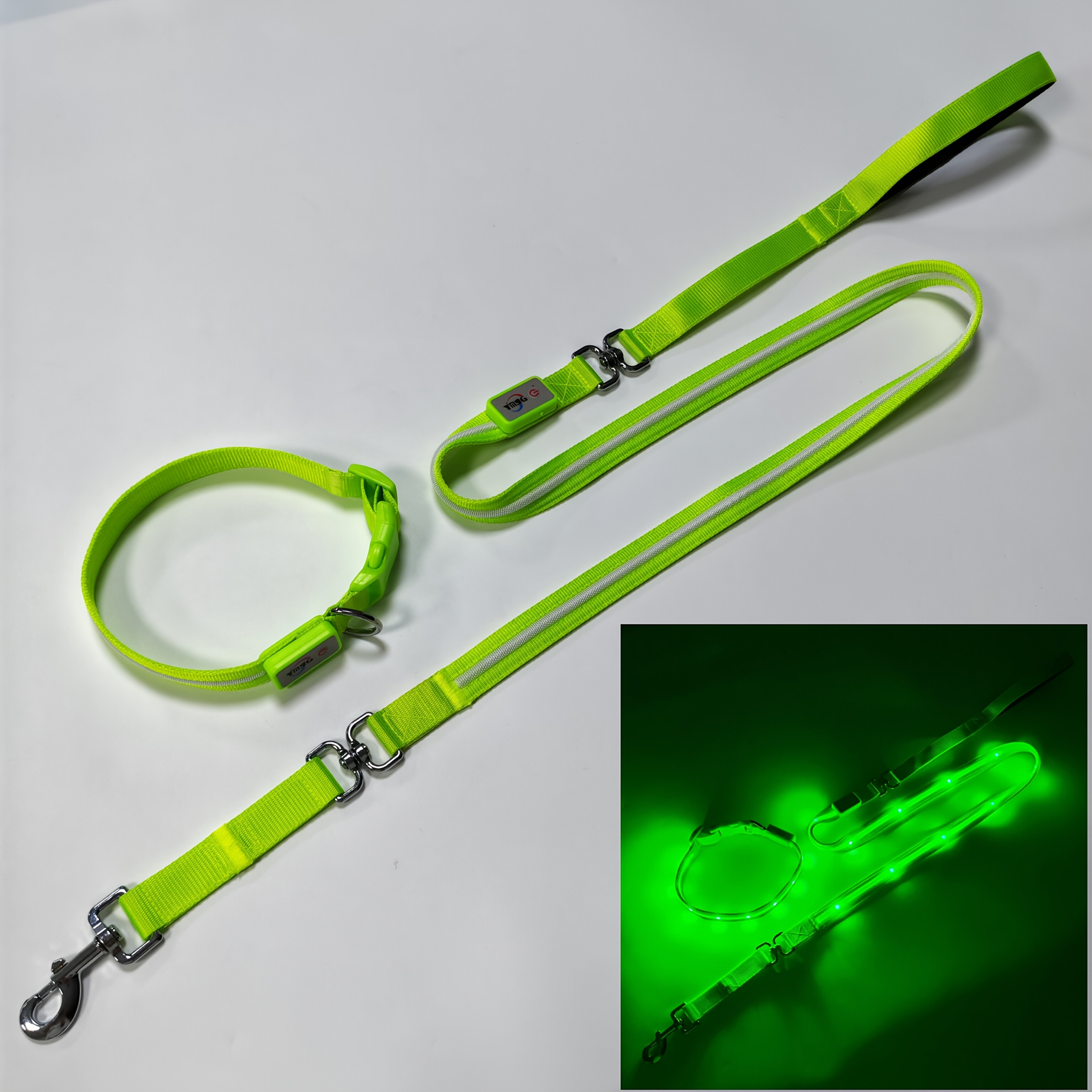 LED Nylon Pet Luminous Collar and Leash Set