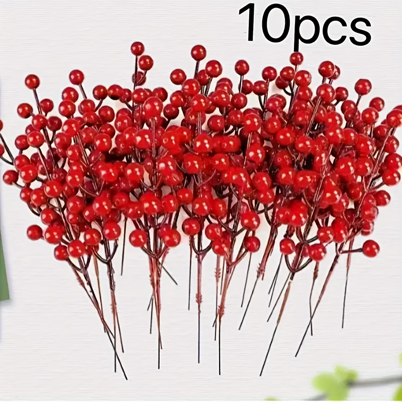 TEMU 10pcs Realistic -like Artificial Fruit - Glossy Christmas Wreaths, Garlands, Floral Arrangements - Holiday Decorations For , Halloween, Easter,
