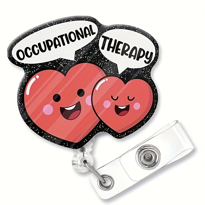 Occupational Therapy Funny Glitter Badge Reel Retractable - Temu