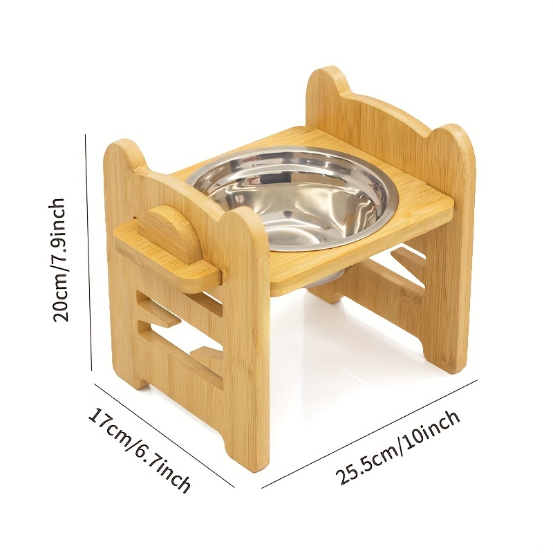 bamboo elevated dog bowls stand adjustable height raised - Temu Nigeria
