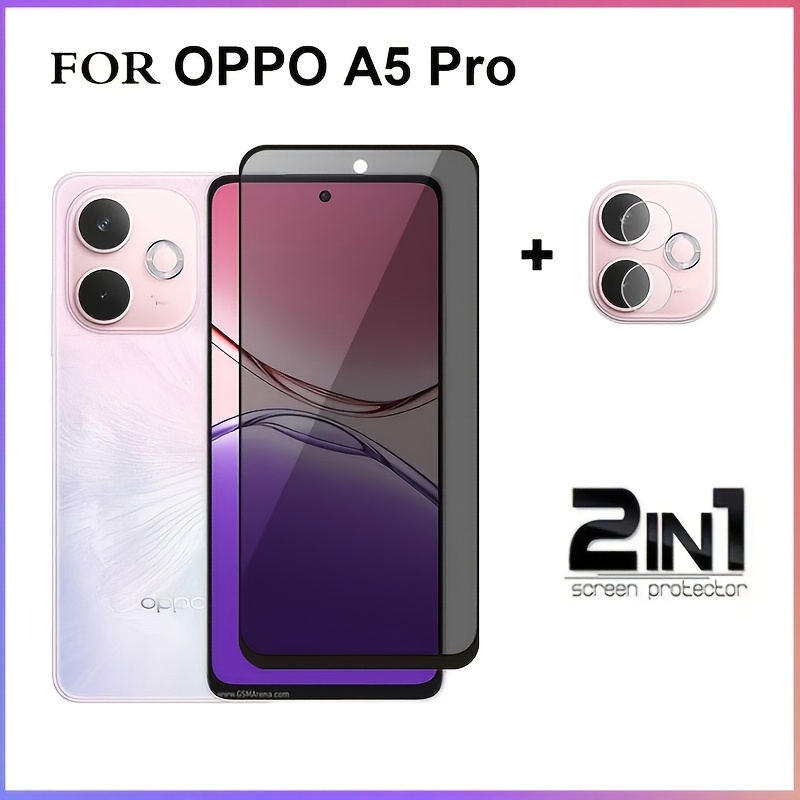 TEMU () para OPPO A5 Pro Película de pantalla de cerámica antiespía de privacidad + Película para lente