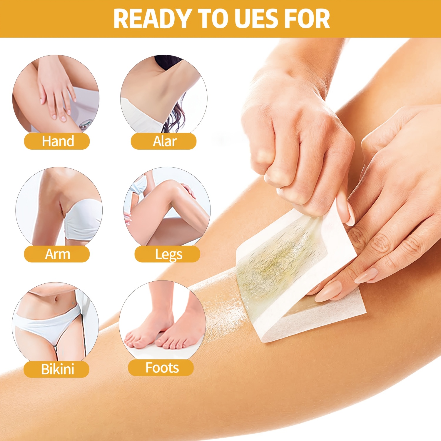 Aplicar Cera Depilacion Caliente 30 Tiras De Cera Para Depilación