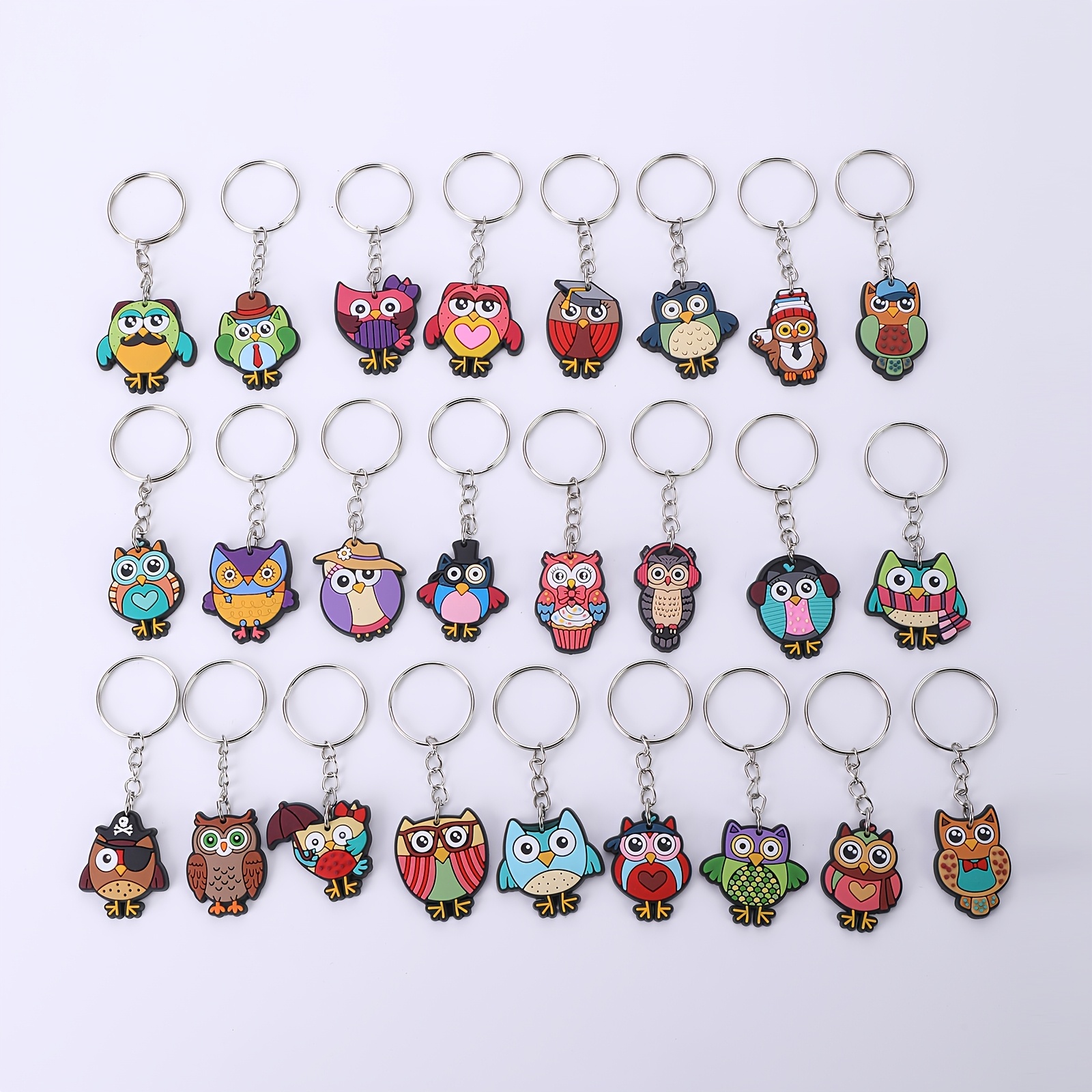 TEMU Cute Anime 25 Colorful Keychains Flat Keychains