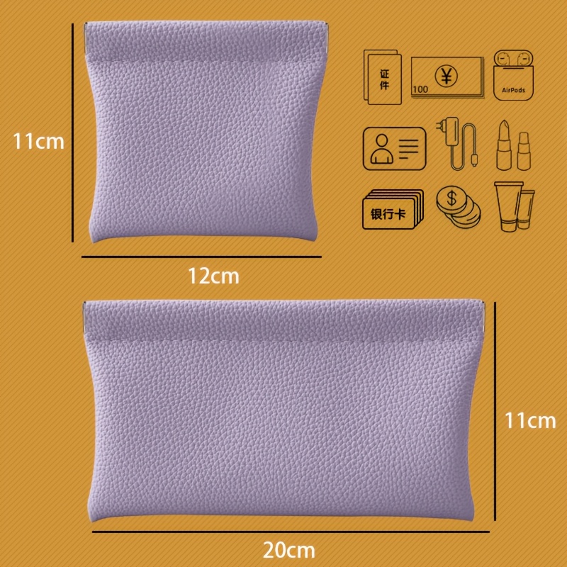 TEMU 2pcs Set Of Automatic Closing Mini Pouches, Portable Elastic Coin Purses, Can Store Lipsticks, Earphones, And Small Digital Products