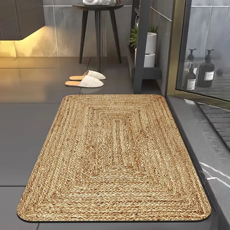 1pc diatomite bath mat retro texture print design quick dry non slip absorbent floor mat soft and comfortable for bathroom shower room laundry room bedroom doorway kitchen rug rv bathroom Product details 1