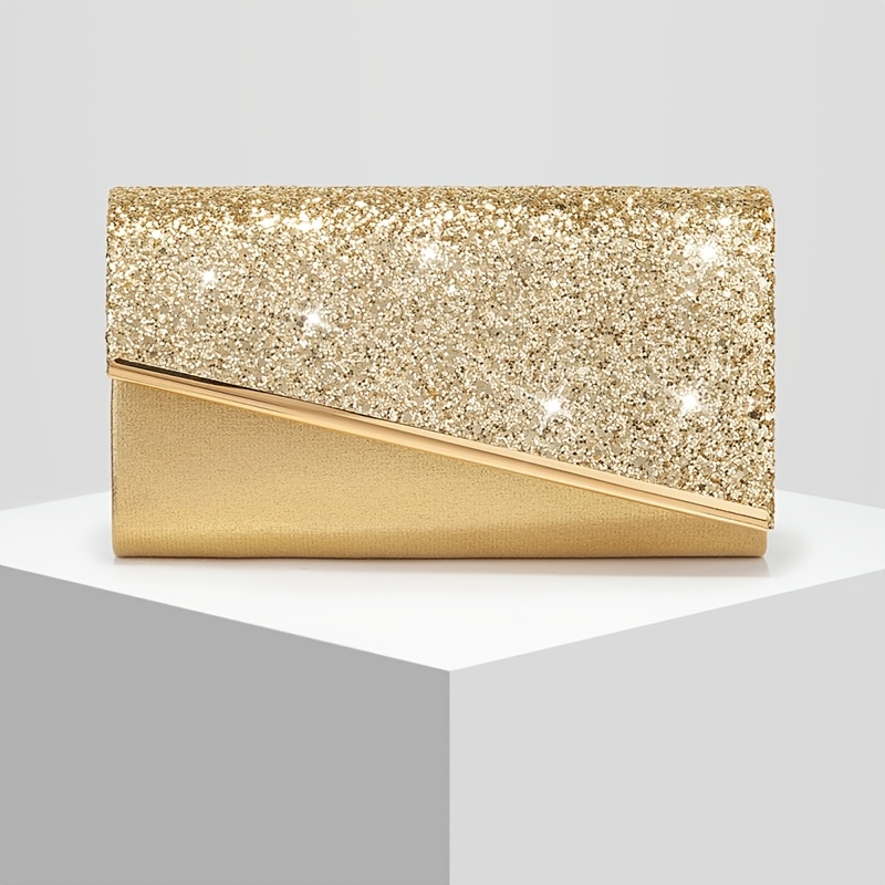 TEMU New Women' Sequined Evening Bag, Formal Clutch For Parties, Ideal Gift For Women