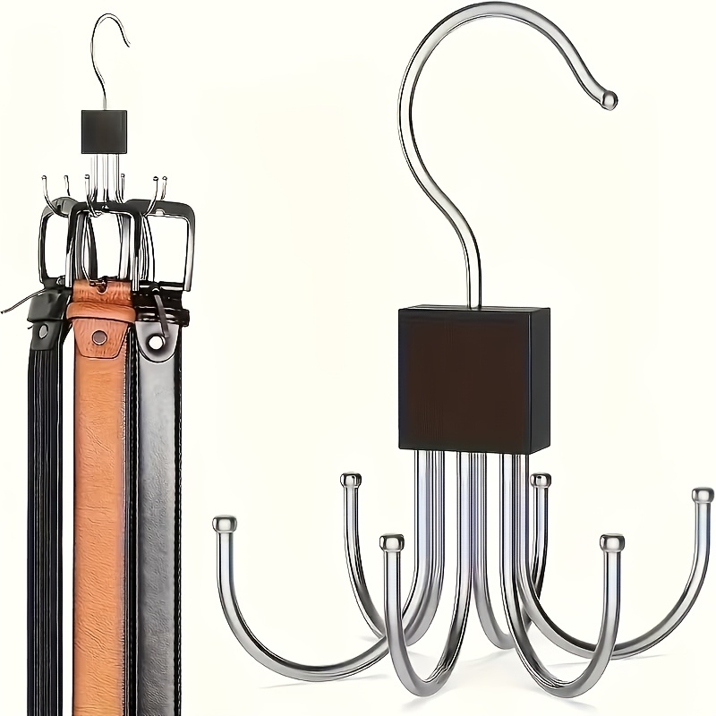TEMU Zxf - Perchero Multifuncional de Gran Capacidad para Cinturones - Estante Giratorio de Madera para Ropa, Perchero para Sombreros, Adecuado para